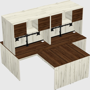 Quad l-shaped office desks