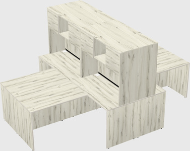 Quad l-shaped office desks
