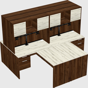 Quad l-shaped office desks