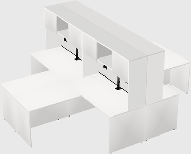 Quad l-shaped office desks