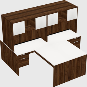 Quad l-shaped office desks