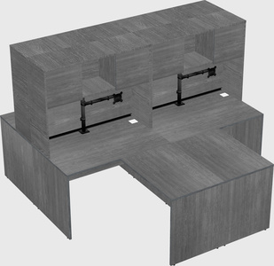 Quad l-shaped office desks