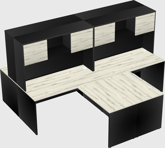 Quad l-shaped office desks