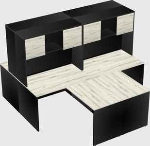 Quad l-shaped office desks