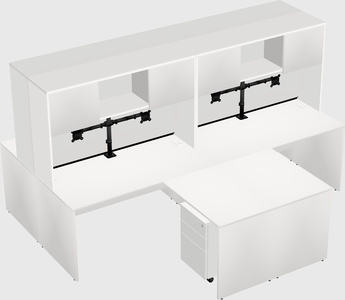 Quad l-shaped office desks