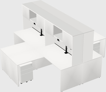Quad l-shaped office desks