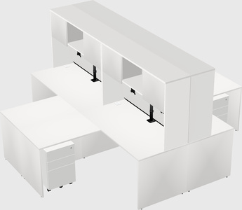 Quad l-shaped office desks