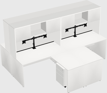 Quad l-shaped office desks