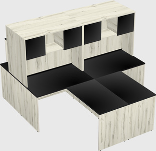 Quad l-shaped office desks