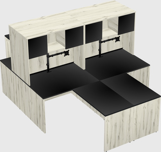 Quad l-shaped office desks