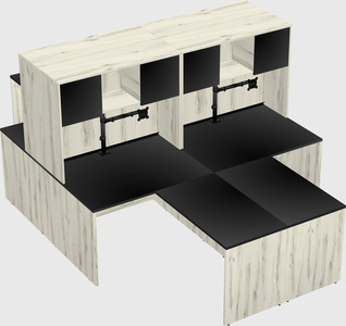 Quad l-shaped office desks