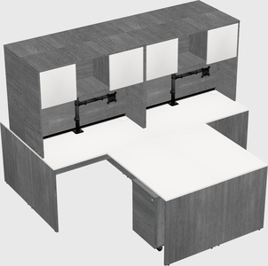 Quad l-shaped office desks