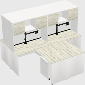 Quad l-shaped office desks