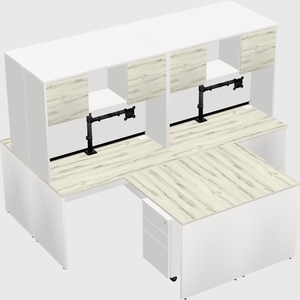 Quad l-shaped office desks