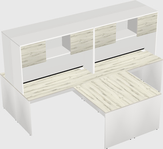 Quad l-shaped office desks