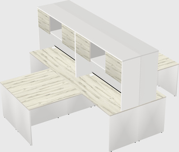 Quad l-shaped office desks