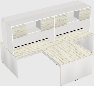 Quad l-shaped office desks