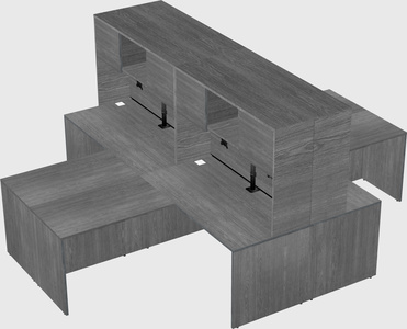 Quad l-shaped office desks