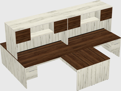 Quad l-shaped office desks