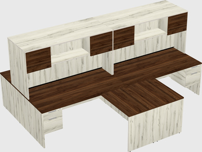 Quad l-shaped office desks