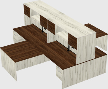 Quad l-shaped office desks