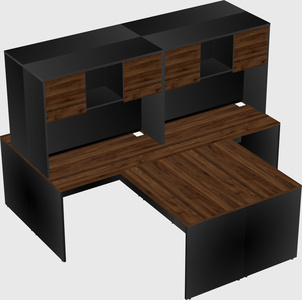 Quad l-shaped office desks