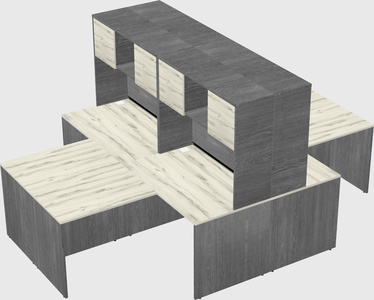 Quad l-shaped office desks