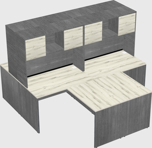 Quad l-shaped office desks