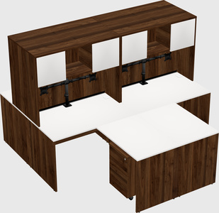 Quad l-shaped office desks