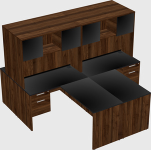 Quad l-shaped office desks