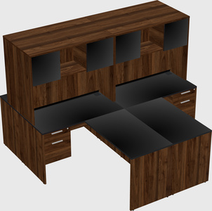 Quad l-shaped office desks