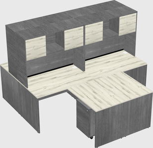 Quad l-shaped office desks