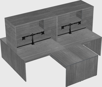 Quad l-shaped office desks