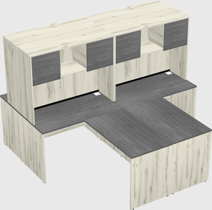 Quad l-shaped office desks