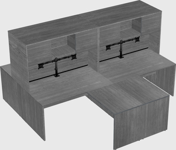 Quad l-shaped office desks