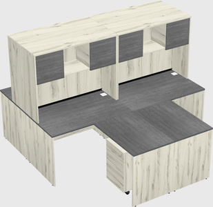 Quad l-shaped office desks