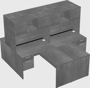 Quad l-shaped office desks
