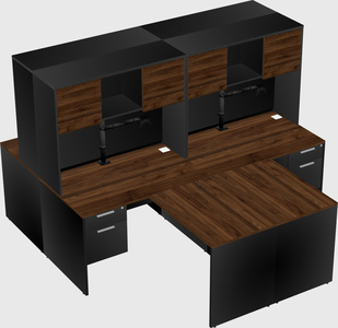 Quad l-shaped office desks