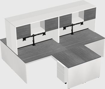 Quad l-shaped office desks
