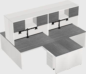 Quad l-shaped office desks
