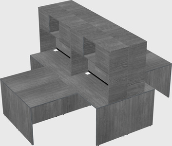 Quad l-shaped office desks
