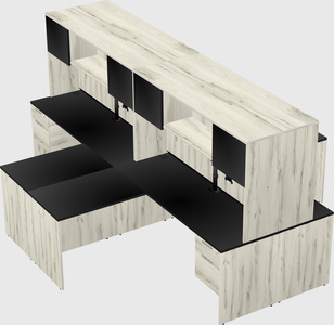 Quad l-shaped office desks