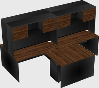 Quad l-shaped office desks