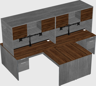 Quad l-shaped office desks