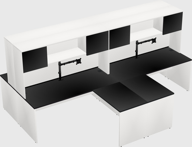 Quad l-shaped office desks