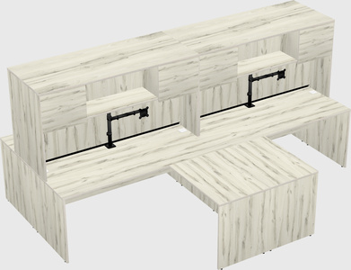 Quad l-shaped office desks