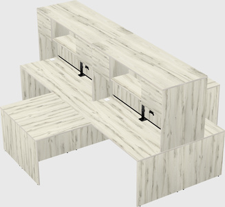 Quad l-shaped office desks
