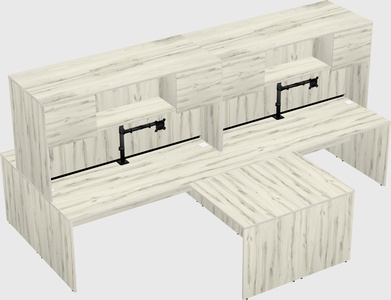 Quad l-shaped office desks