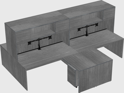 Quad l-shaped office desks