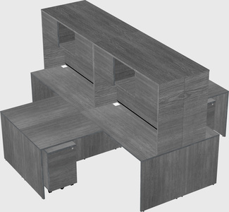 Quad l-shaped office desks